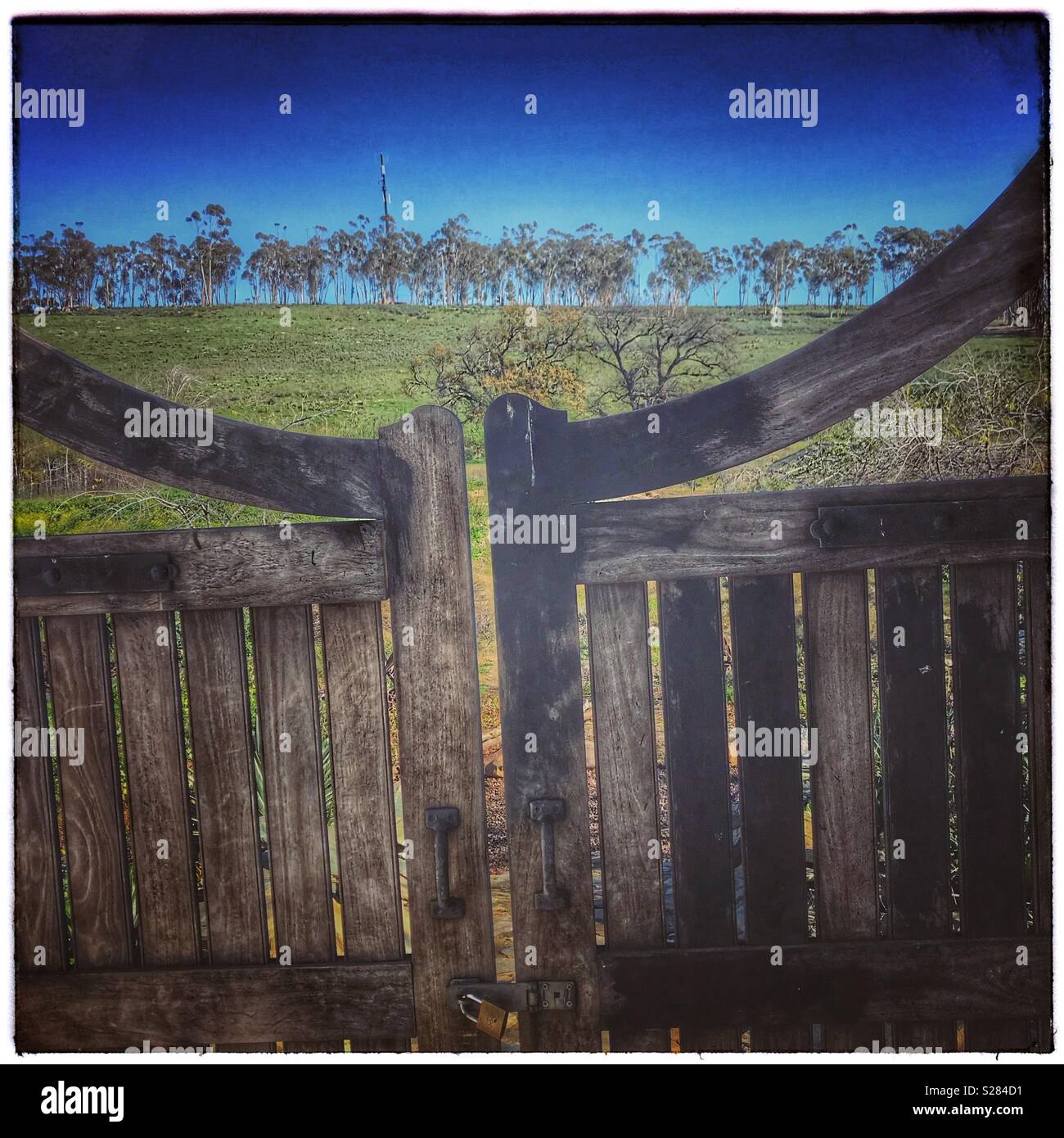 Wooden gate to church gardens hires stock photography and images Alamy