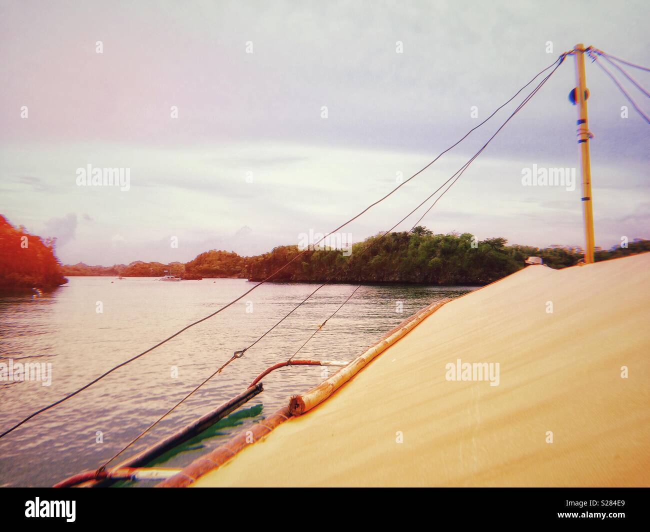 Early morning sail and island hopping Stock Photo