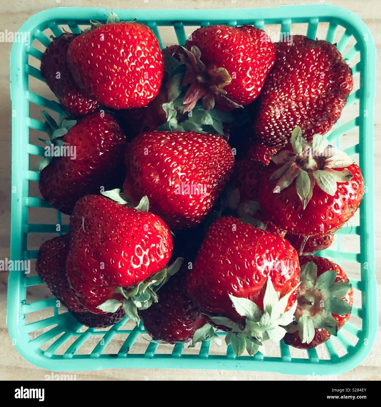 Quart of fresh picked Ontario Canada strawberries Stock Photo