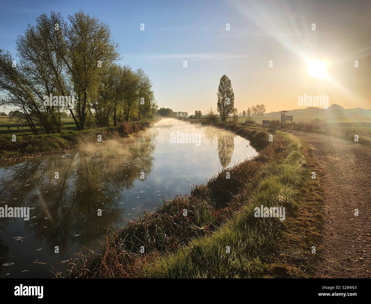 Camino de Santiago Sunrise - Smartphone Captured Stock Image