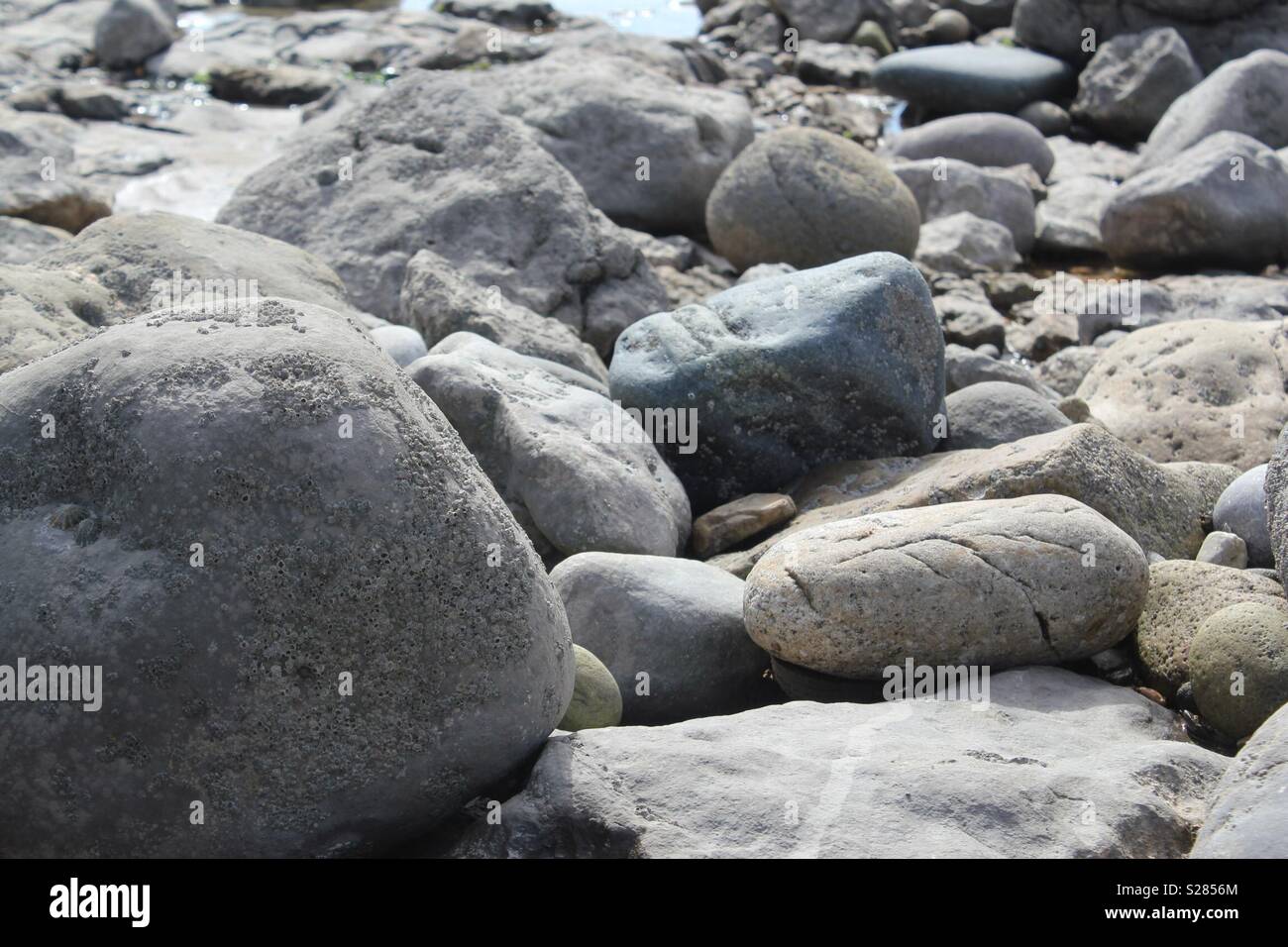 Rocky Beach Porthcawl South Wales - Smartphone Captured Stock Image