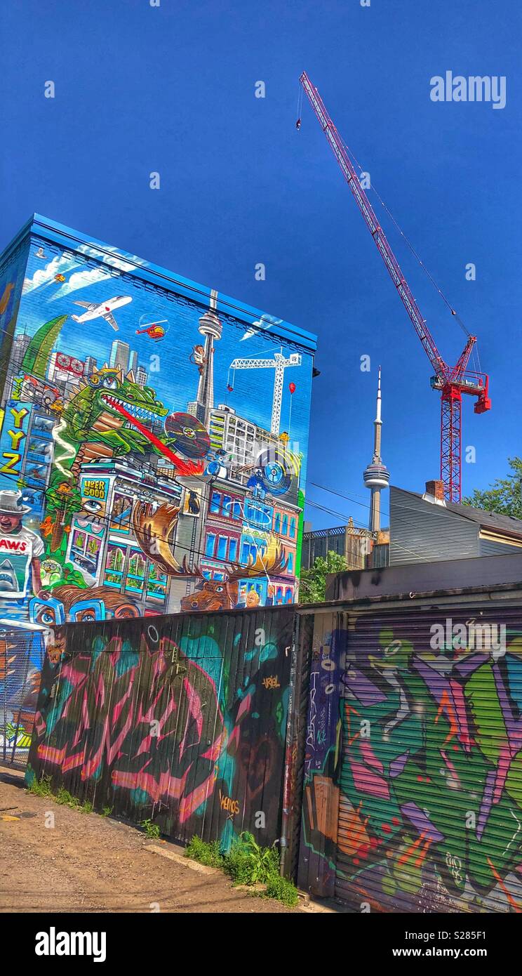 Graffiti alley in Toronto, Ontario. - Smartphone Captured Stock Image