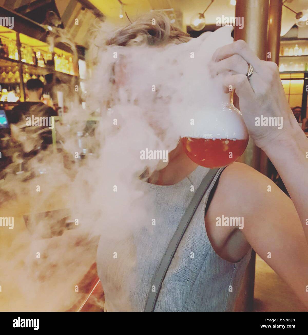 Smoky cocktails - Smartphone Captured Stock Image