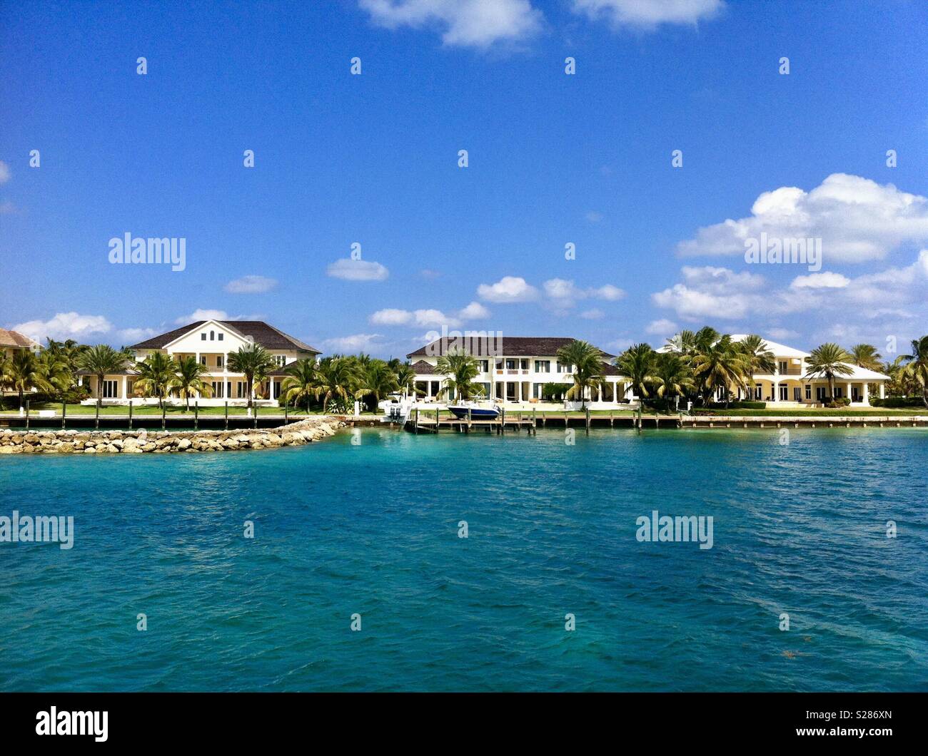 Paradise island Bahamas Villa - Smartphone Captured Stock Image