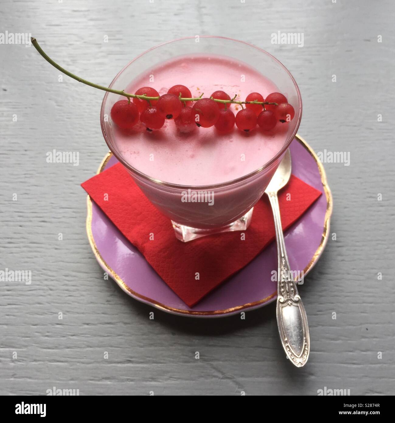 Redcurrant mousse - Smartphone Captured Stock Image