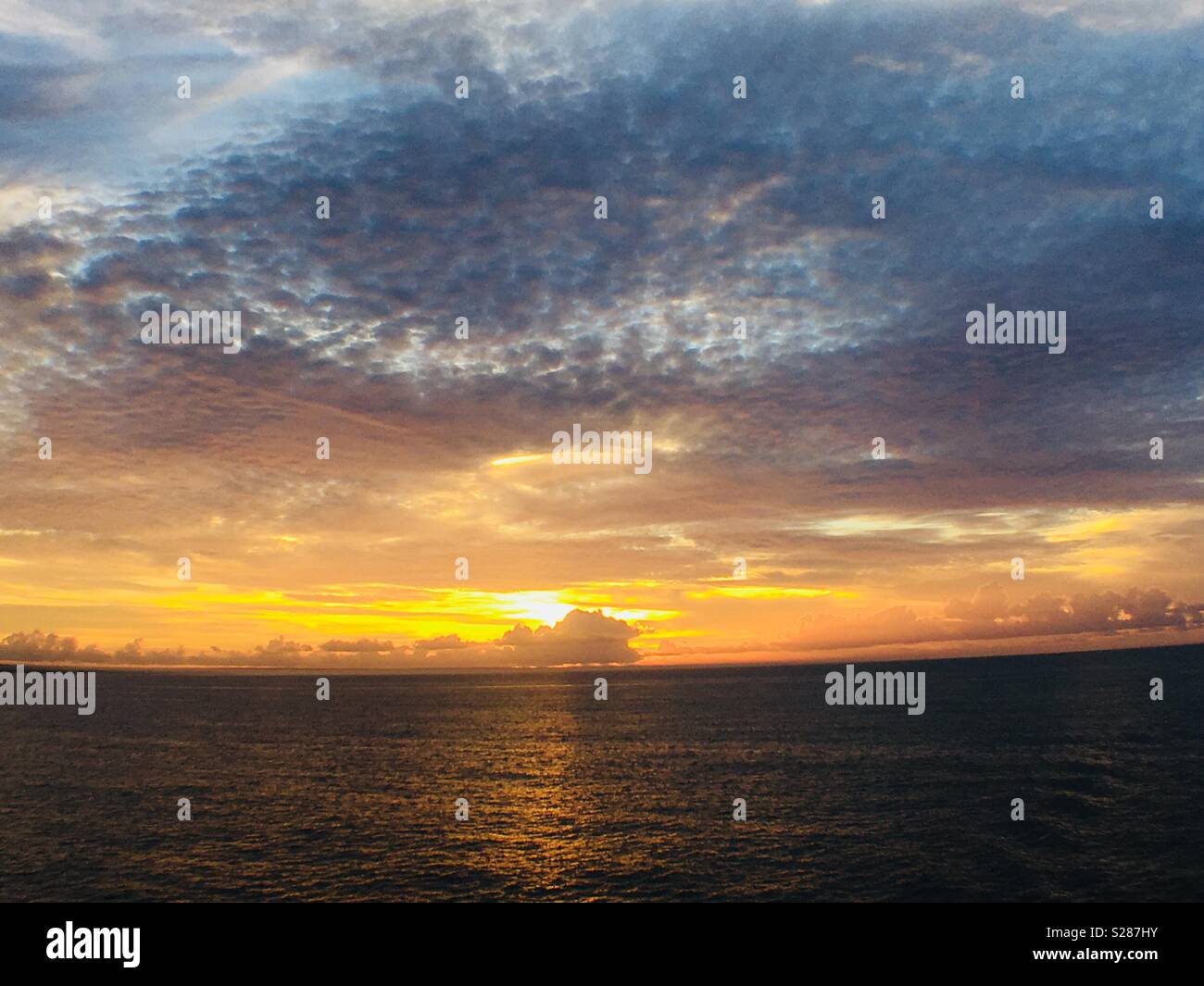 Sunset from Caribbean cruise Stock Photo