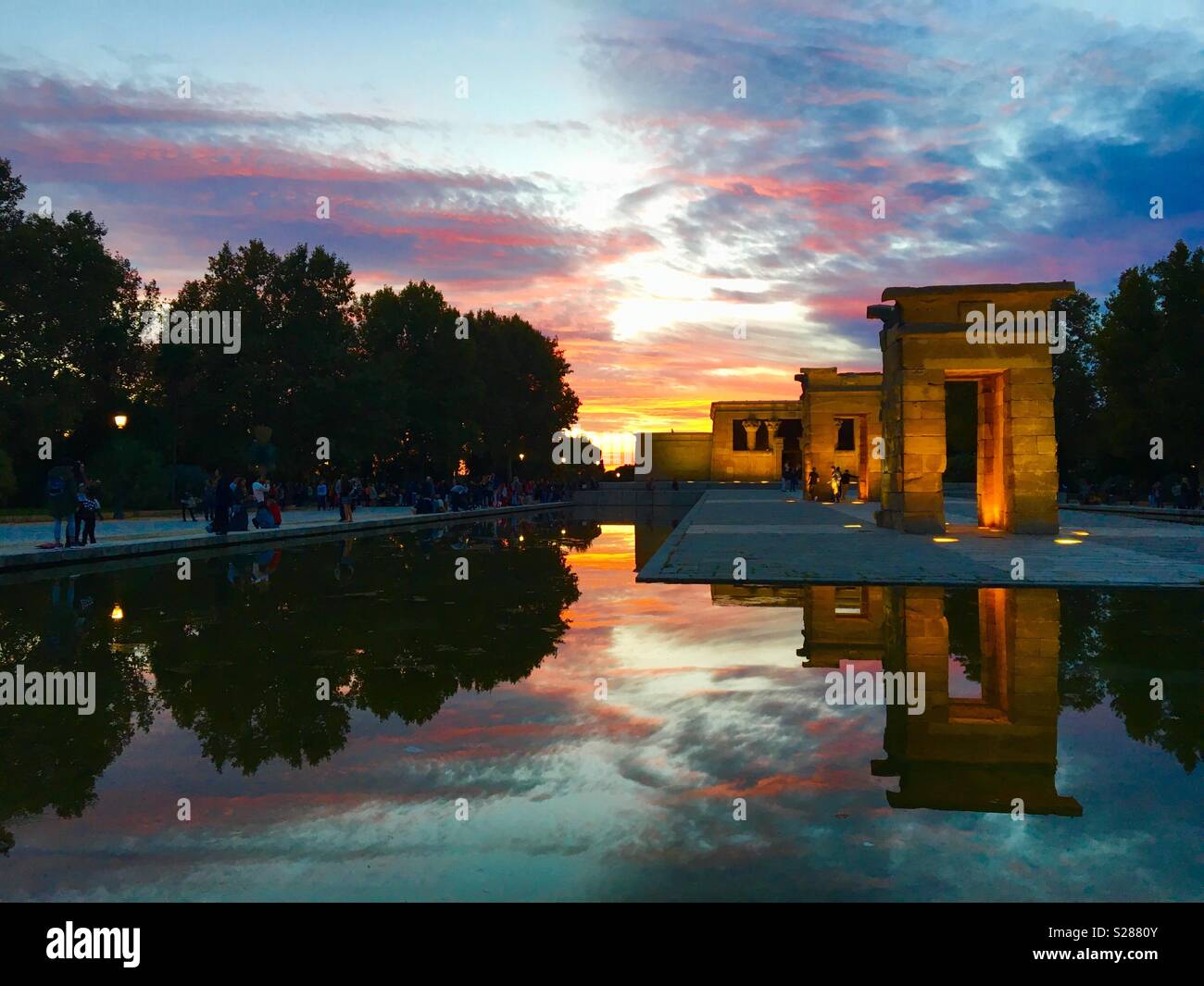 Temples in Madrid in Spain at sunset - Smartphone Captured Stock Image