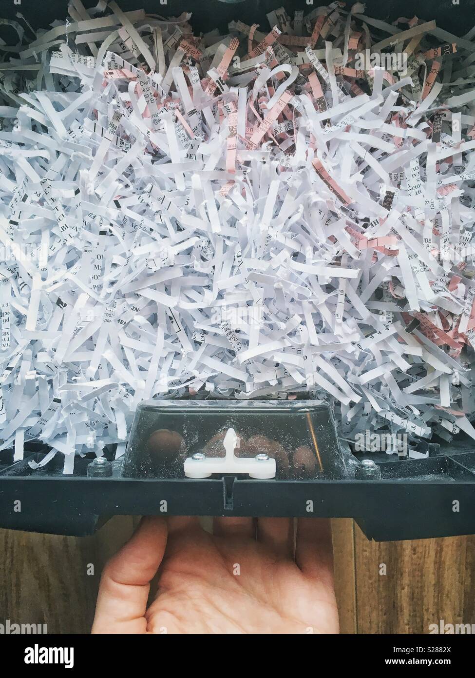 Container of a shredded documents Stock Photo Alamy