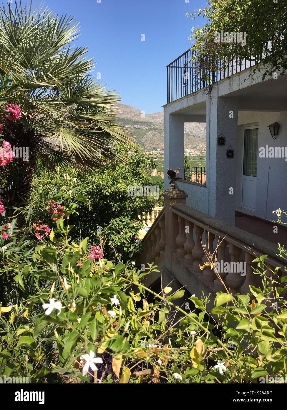 Spanish villa and garden - Smartphone Captured Stock Image