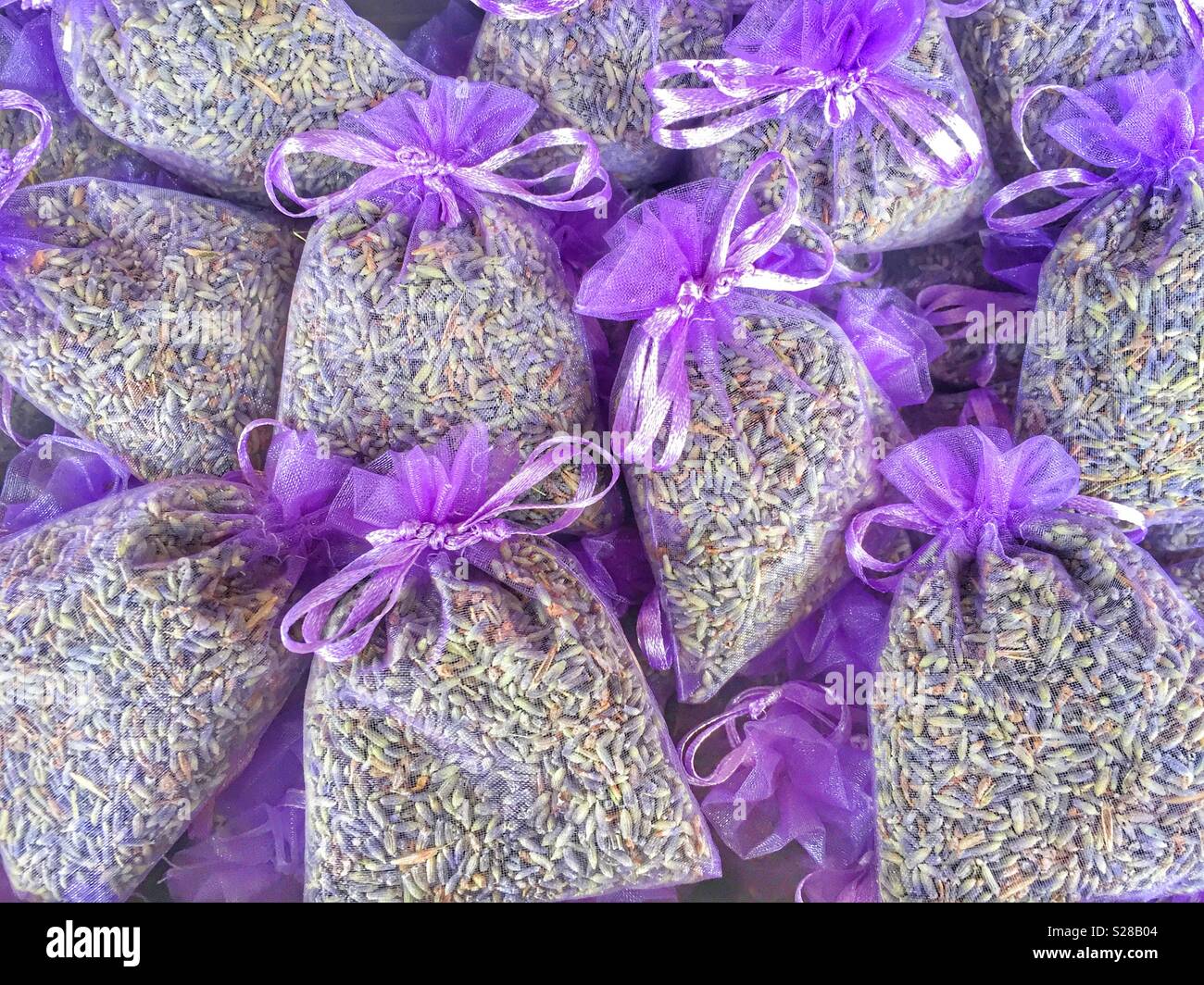 Pretty purple bags of lavender. - Smartphone Captured Stock Image