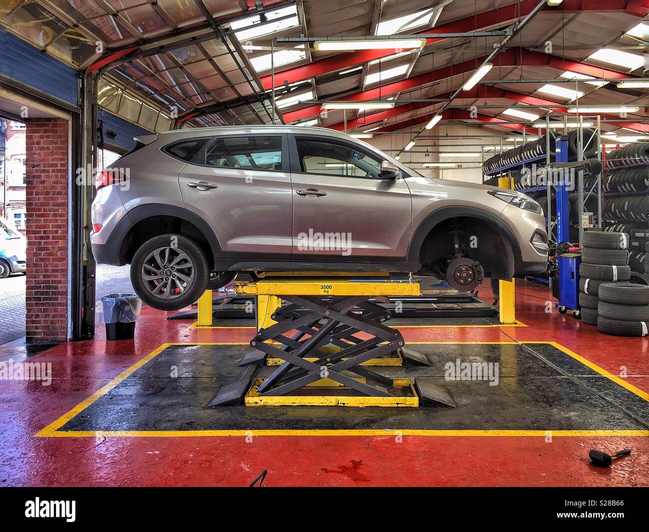 Tyre change - Smartphone Captured Stock Image