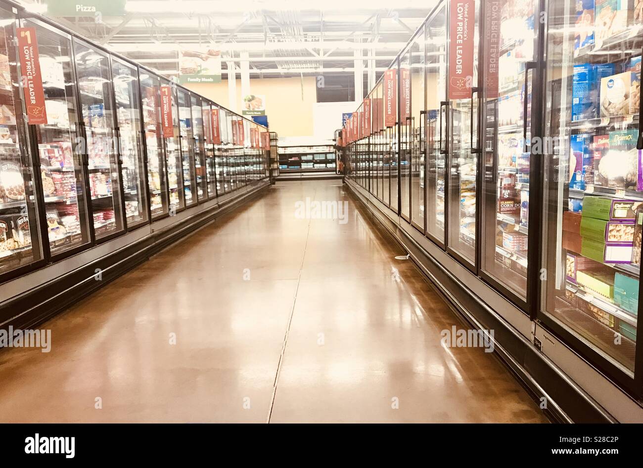 Wal-Mart Frozen Foods isle Stock Photo