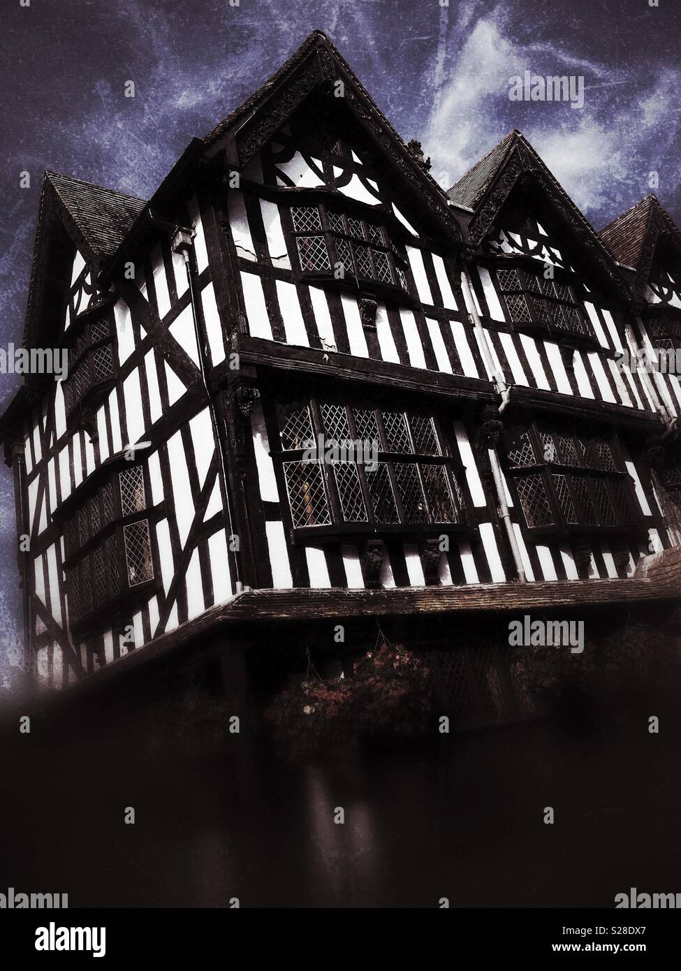 The Black and White timber framed house in Hereford - Smartphone Captured Stock Image