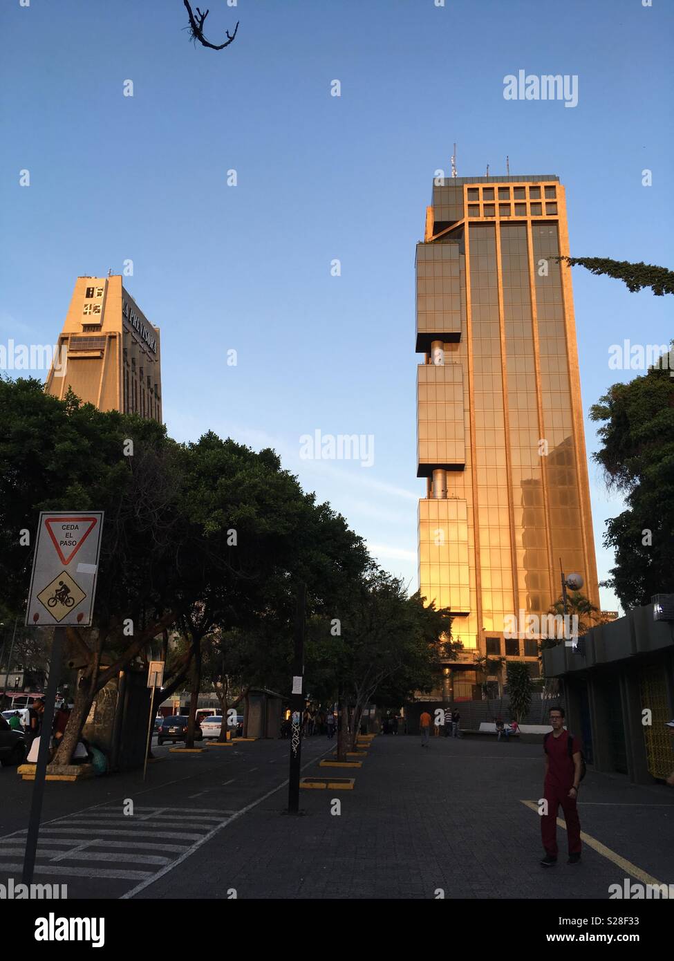 Gran Avenida de Sabana Grande, Caracas Venezuela. Torre La Previsora. Vicente Quintero Stock Photo