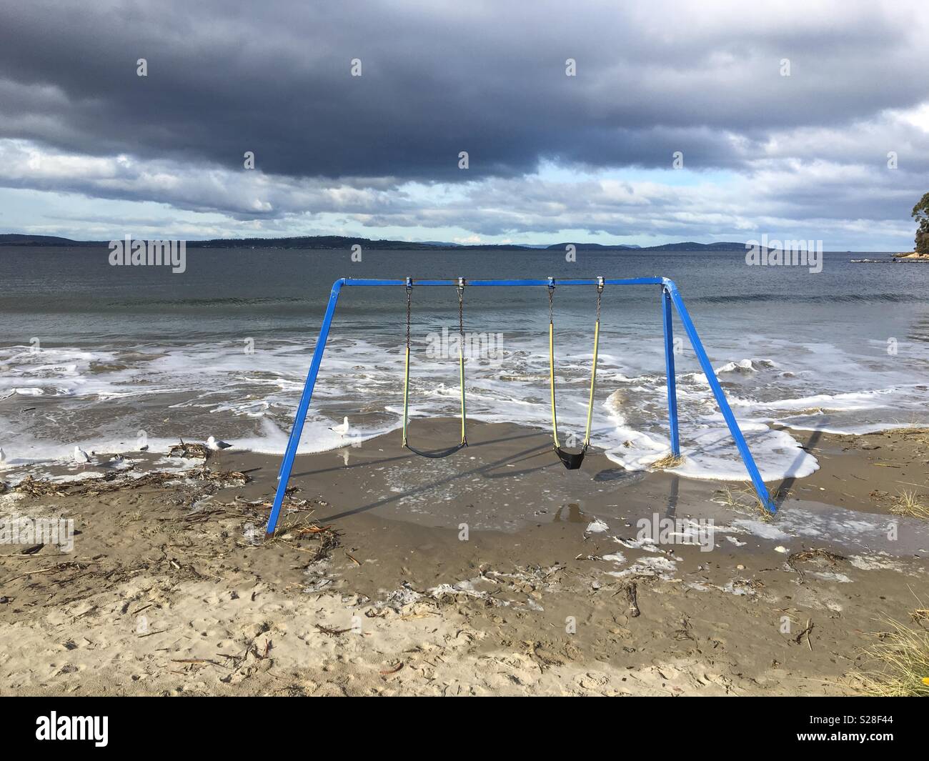 Swings on the beach Stock Photo Alamy