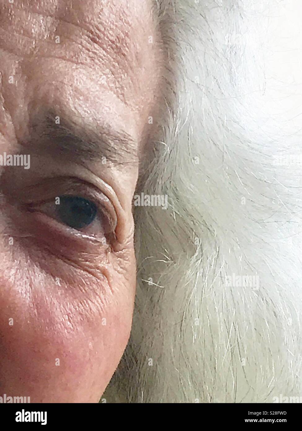 Old lady's eye. Close view. - Smartphone Captured Stock Image