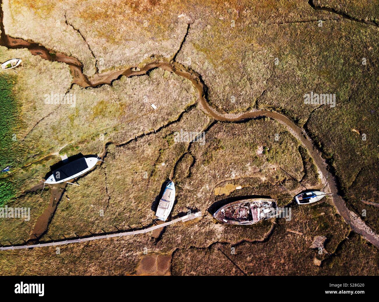 Boats on an estuary in Mersea Island - Smartphone Captured Stock Image