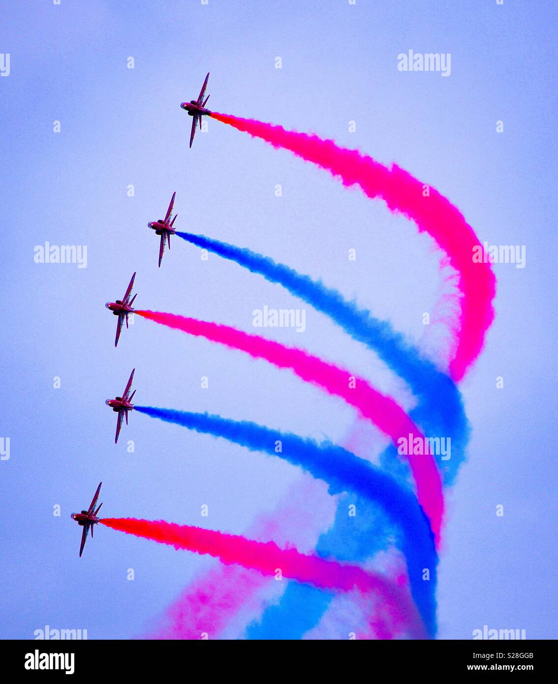 Red Arrows RAF in the turn - Smartphone Captured Stock Image