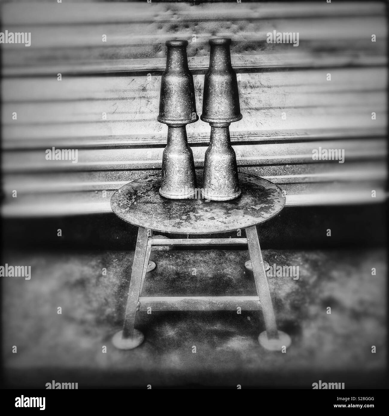 Milk bottle carnival game - Smartphone Captured Stock Image