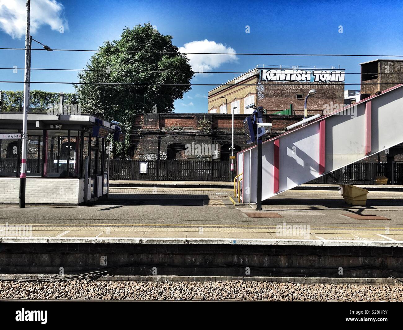 The platform at Kentish Town train Station in London, England - Smartphone Captured Stock Image