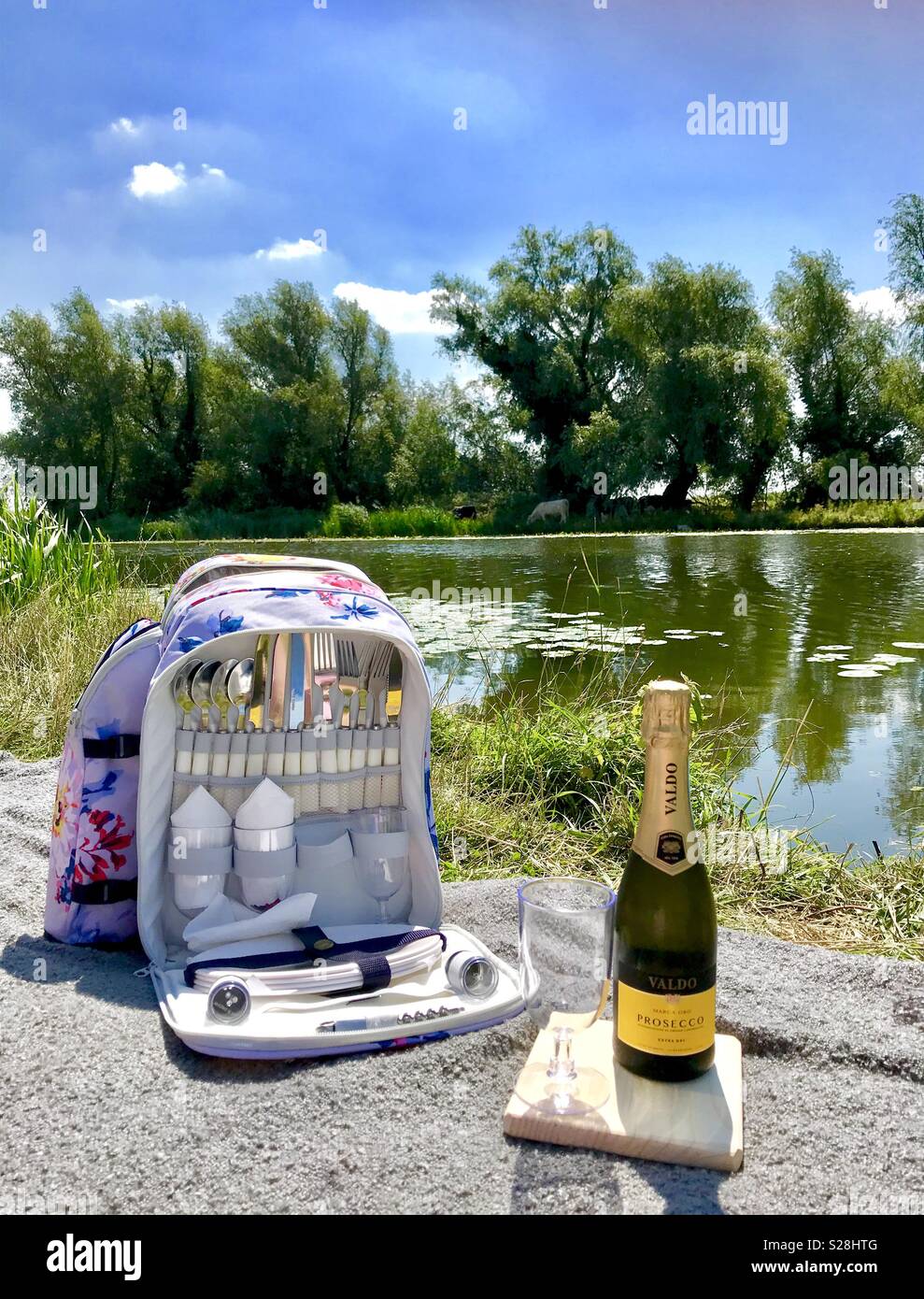 Picnic by the river Stock Photo Alamy