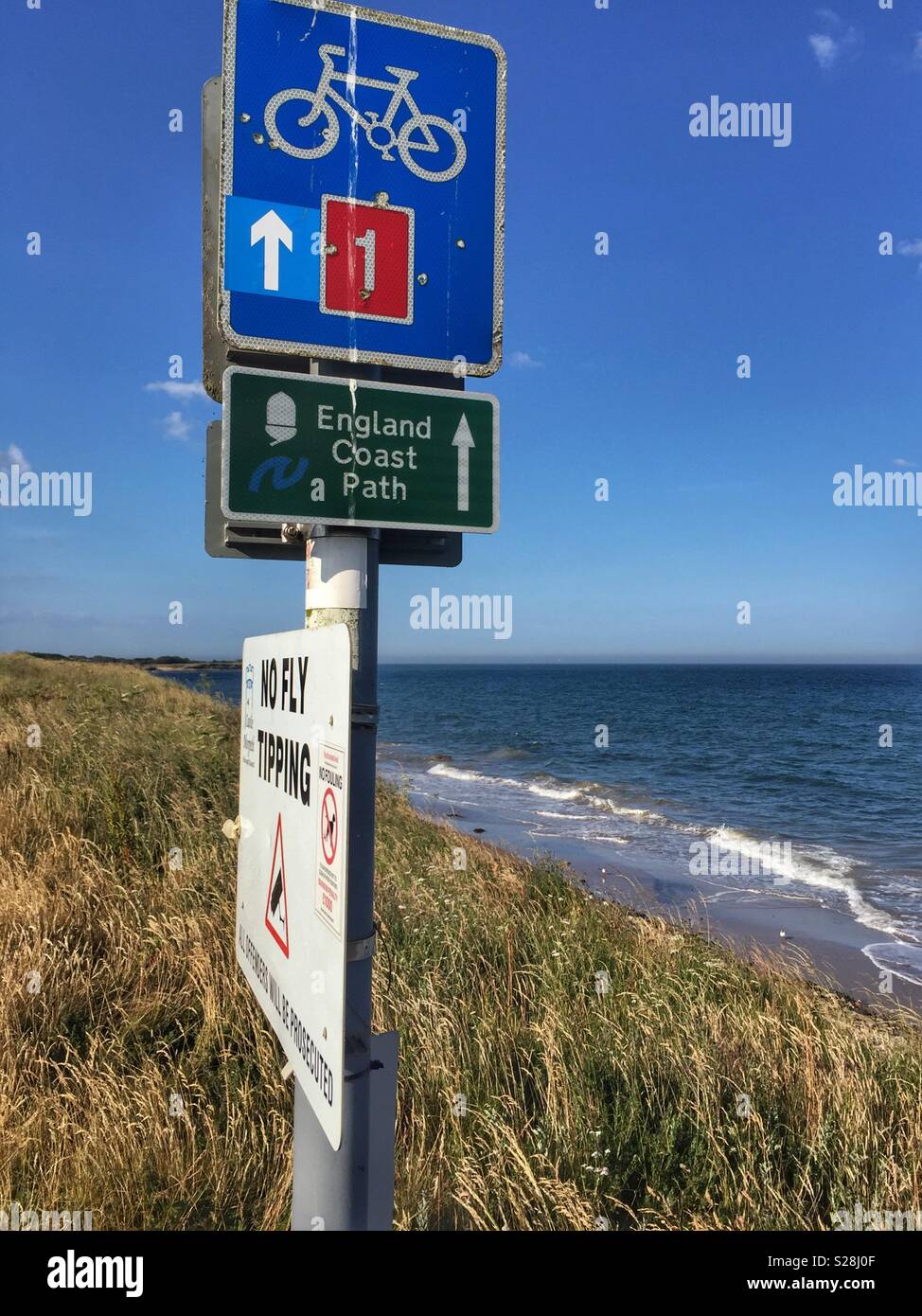 England Coast Path sign Stock Photo