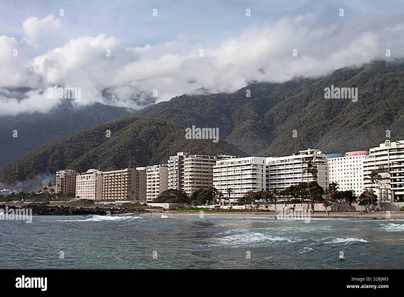 Beautiful landscape of Los Cocos beach in Venezuela - Smartphone Captured Stock Image