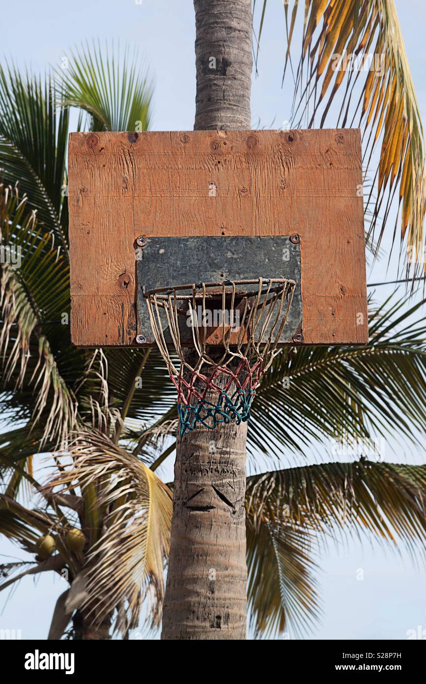 Basketball hoop outdoors - Smartphone Captured Stock Image