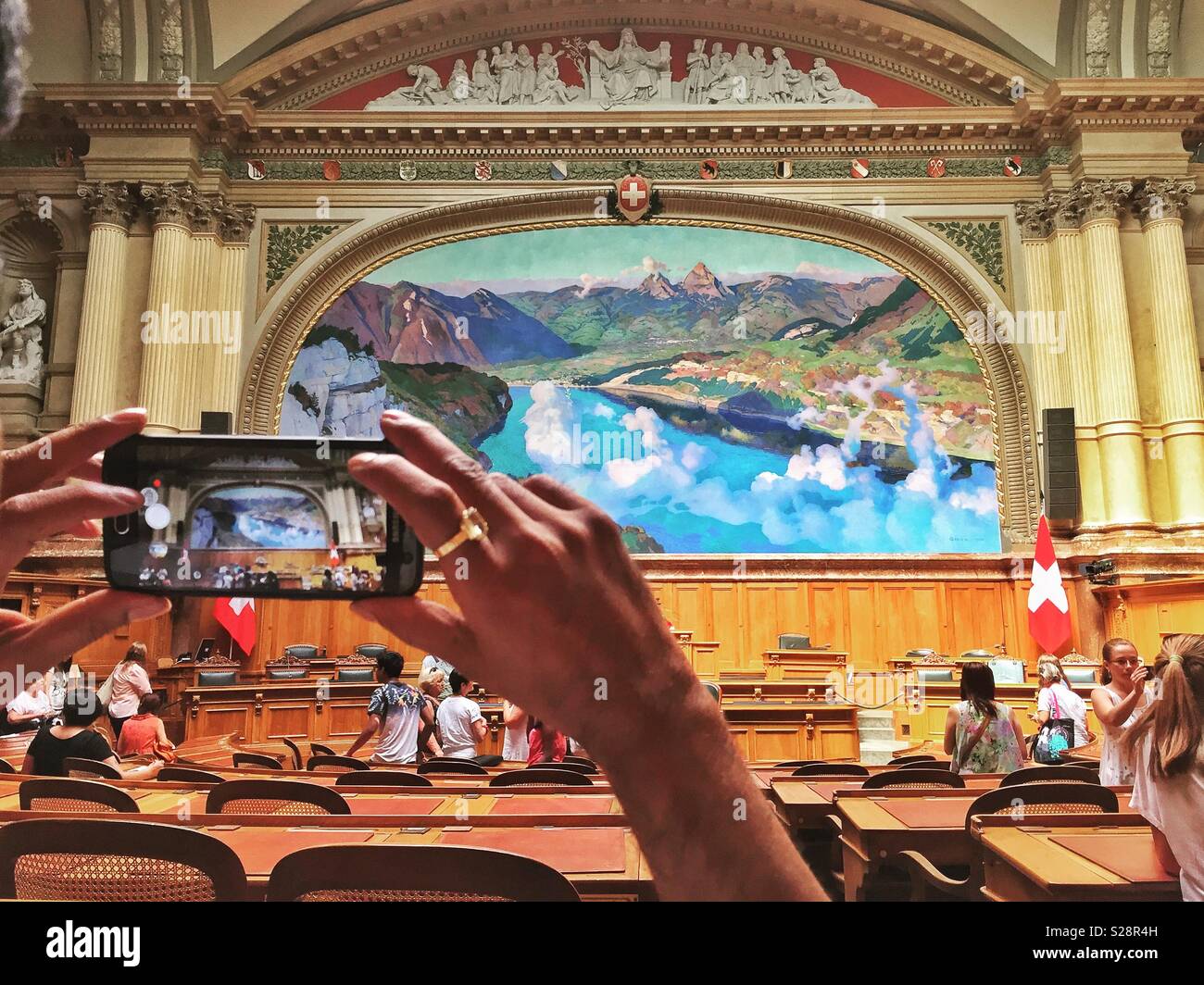 Chamber of the Swiss Parliament, Bern - Smartphone Captured Stock Image