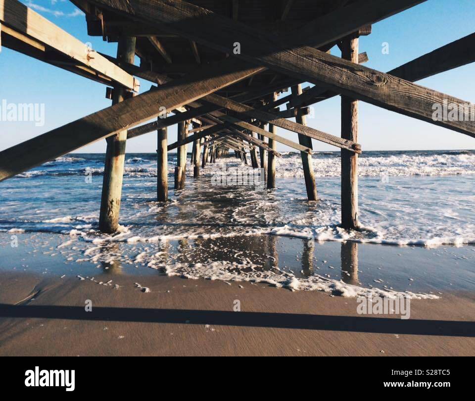 Oak Island Pier, NC Stock Photo Alamy