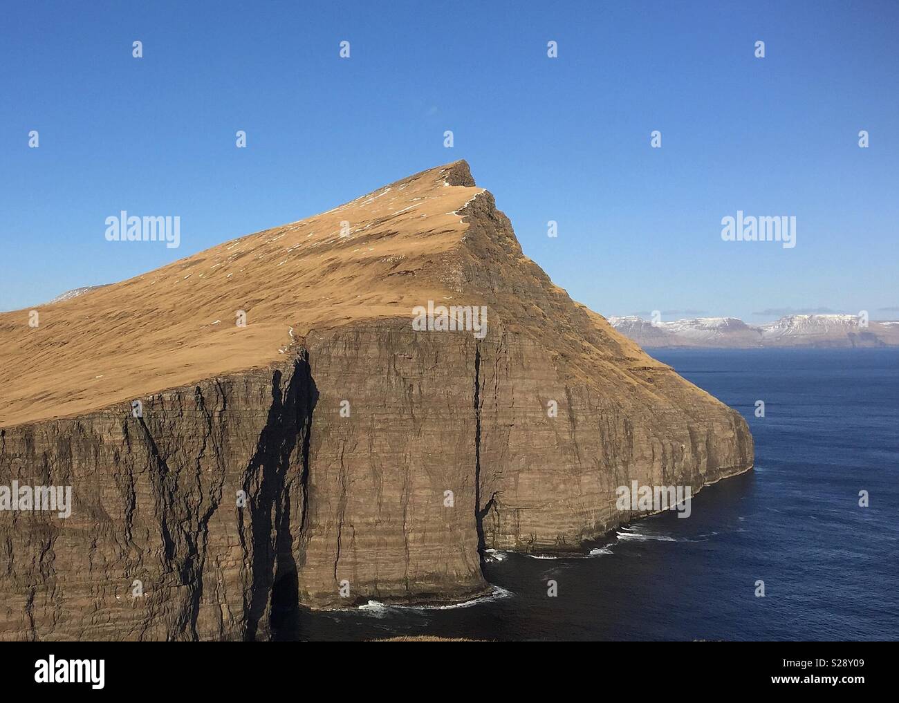 Amazing cliffside in Faroe Island Stock Photo