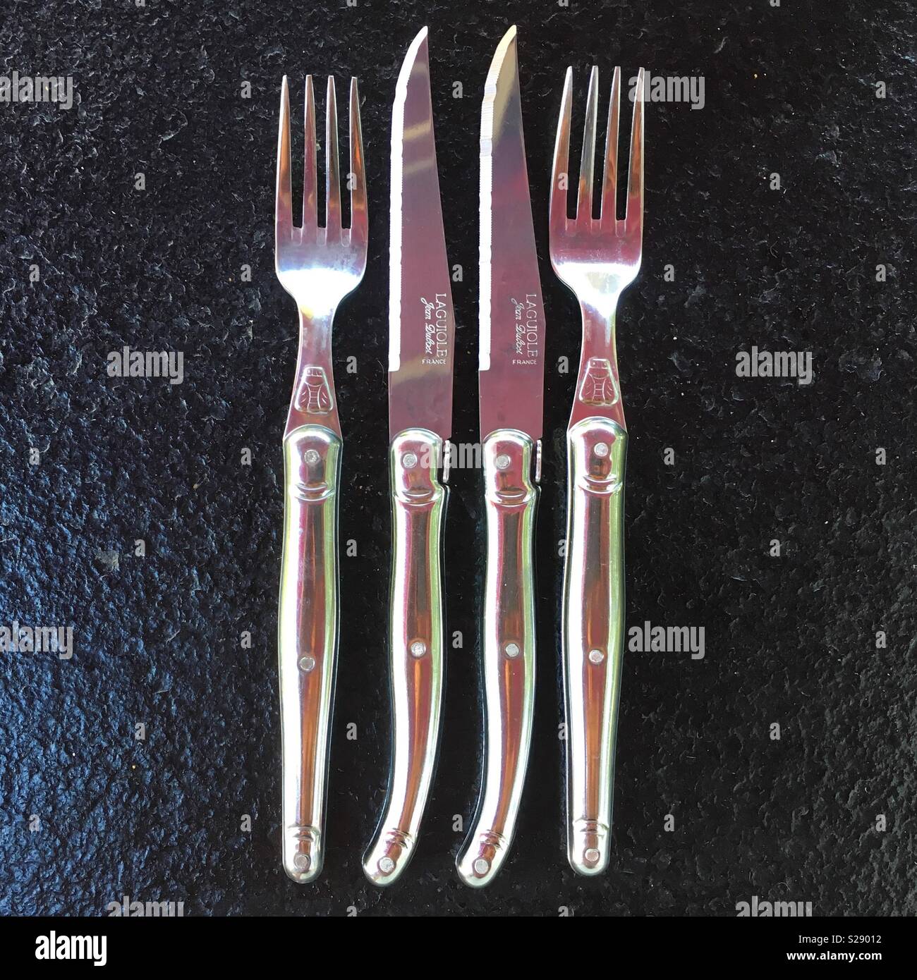 Knives and forks Stock Photo