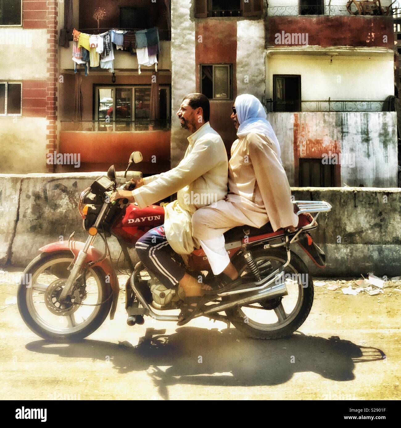 Motorbikers in Cairo Stock Photo