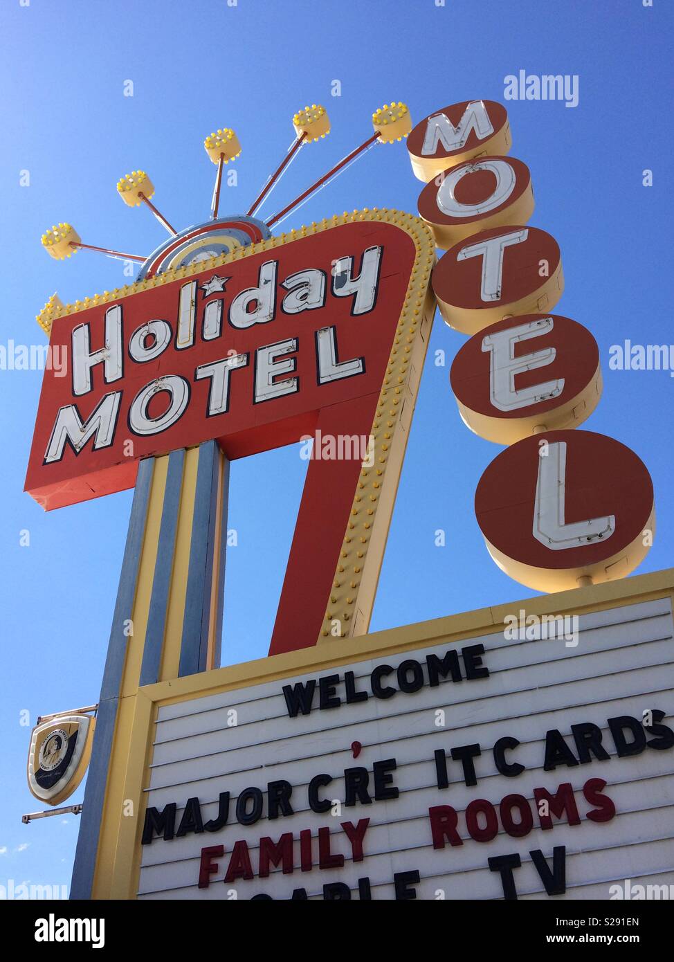 American Motel Sign, Las Vegas Stock Photo