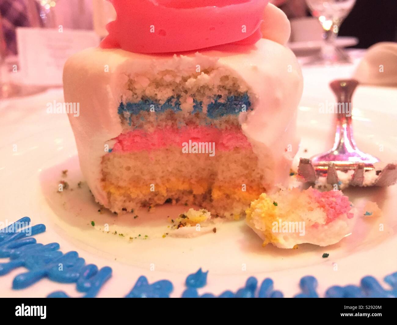 My birthday cupcake on the Carnival Dream. Stock Photo