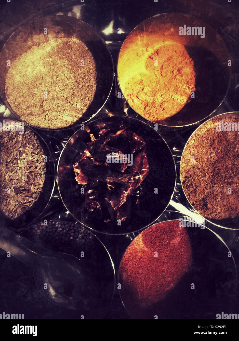 Indian spice box Stock Photo