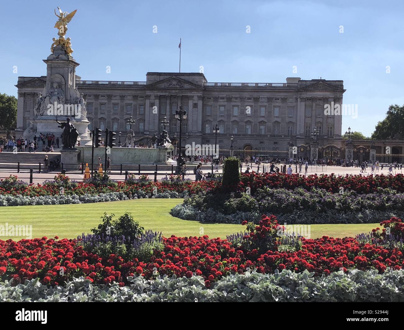 Buckingham Palace and garden Stock Photo