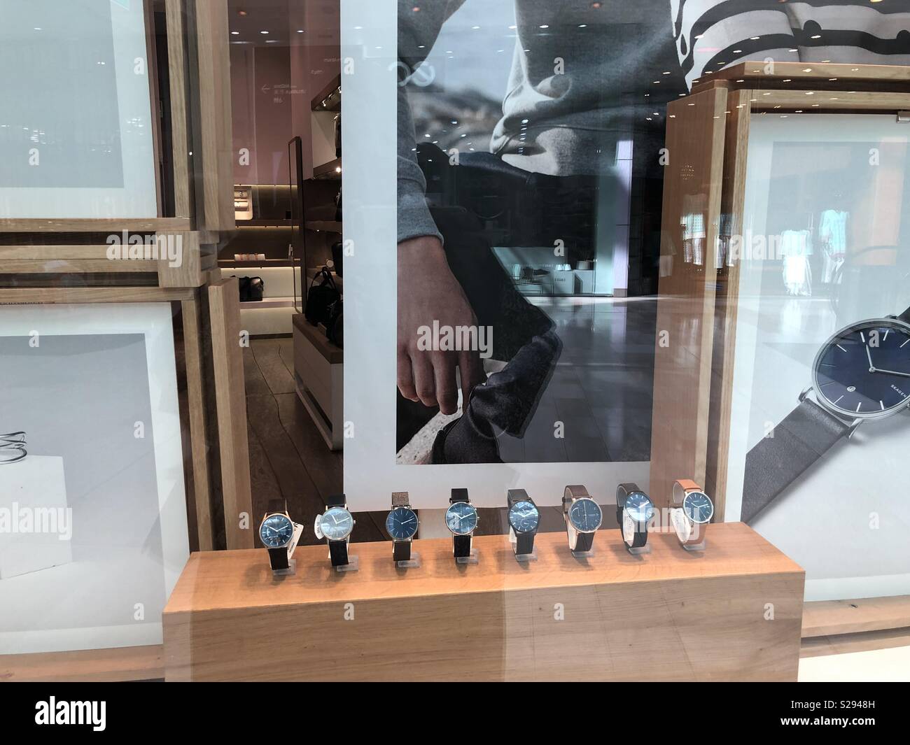 Watches in shop in Westfield London Uk at shepherds bush Stock