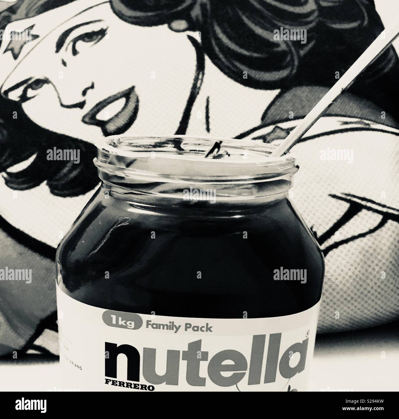 Nutella and Wonder Woman Stock Photo