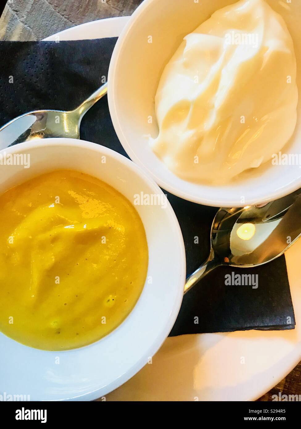 English mustard and mayonnaise Stock Photo Alamy