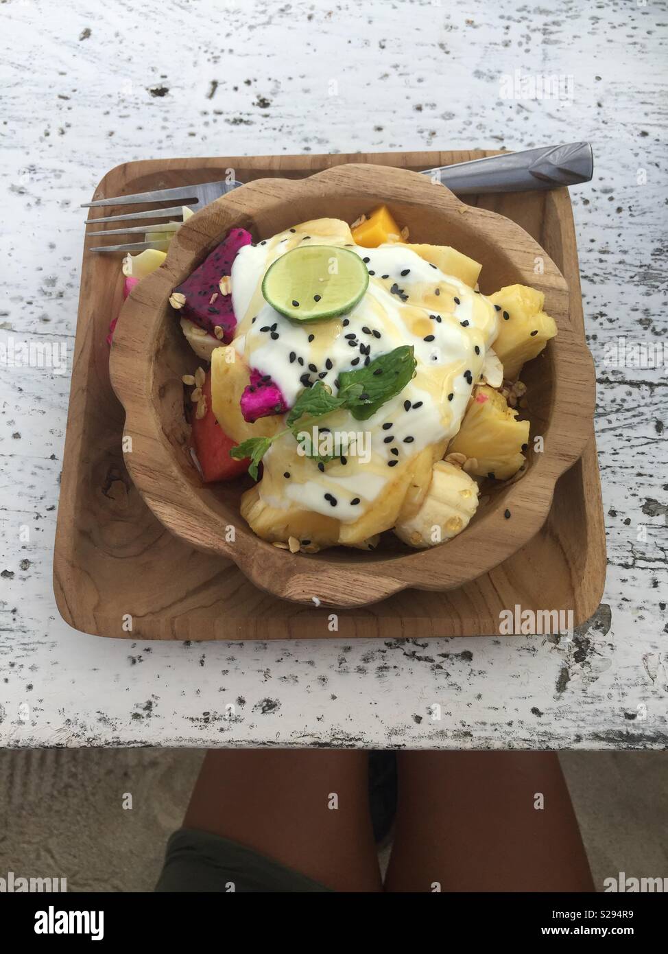 Healthy eating, fruit bowl in Bali Stock Photo Alamy