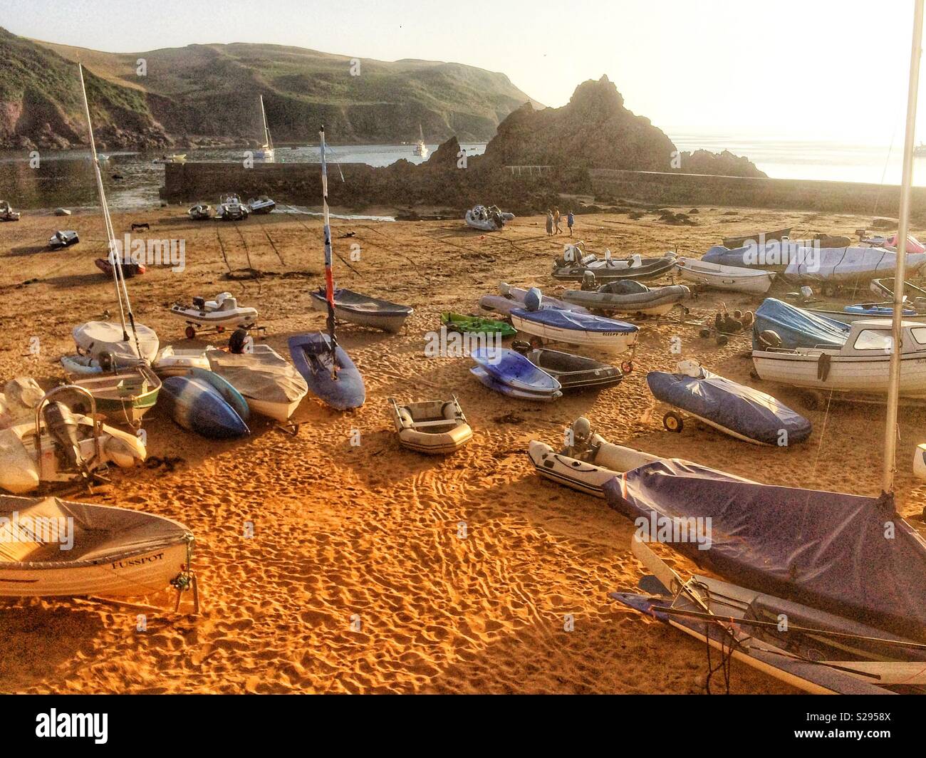 Hope Cove harbour, Kingsbridge, Devon, England, United Kingdom. - Smartphone Captured Stock Image