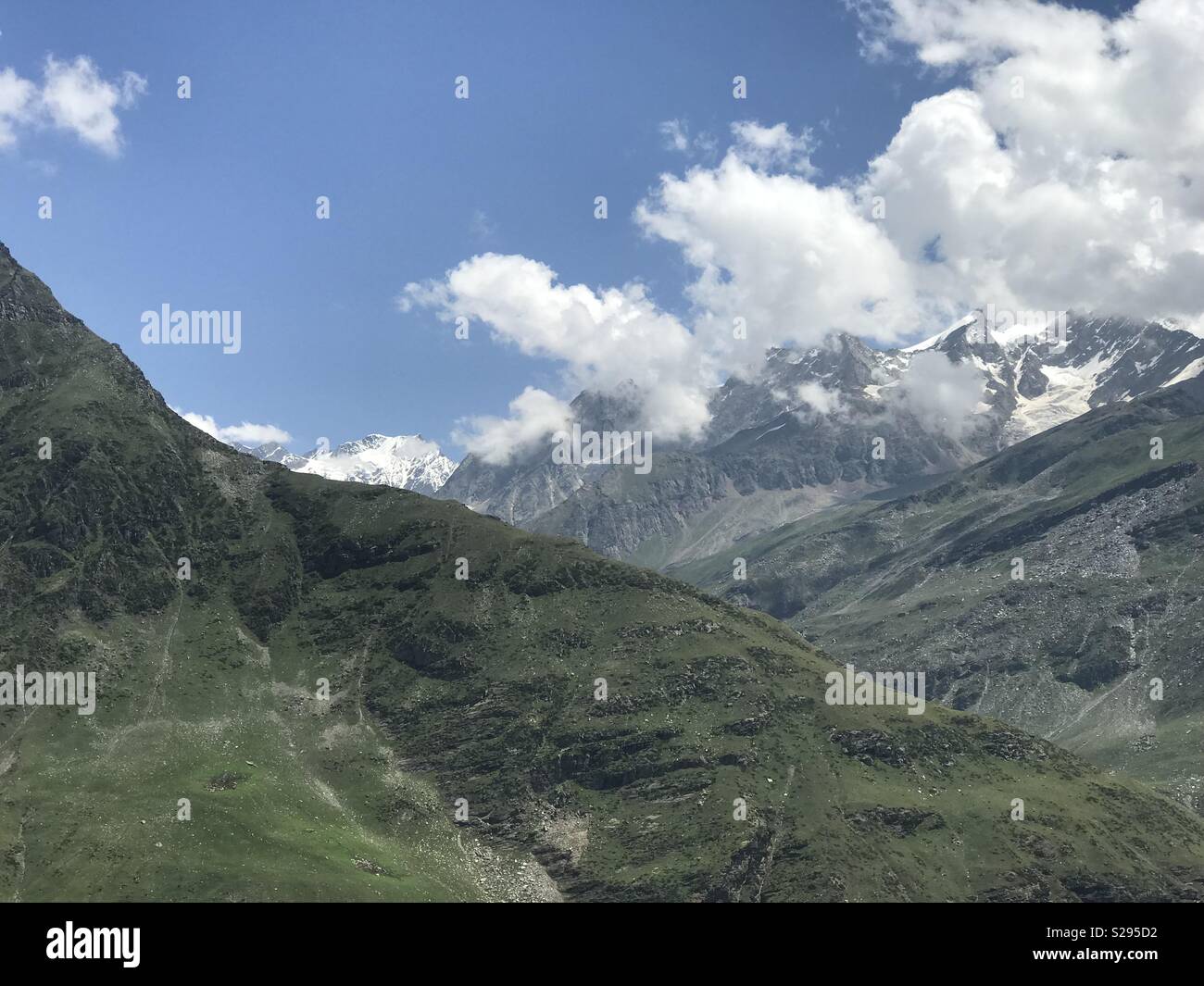 Green Himalayan mountains Stock Photo