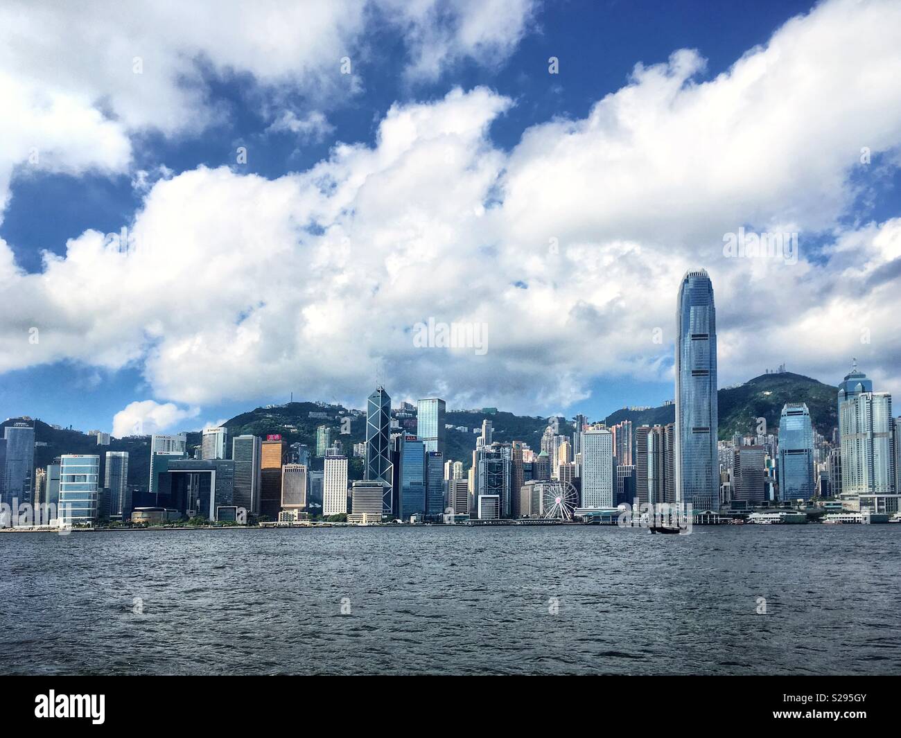 Panoramic view of Hong Kong skyline - Smartphone Captured Stock Image
