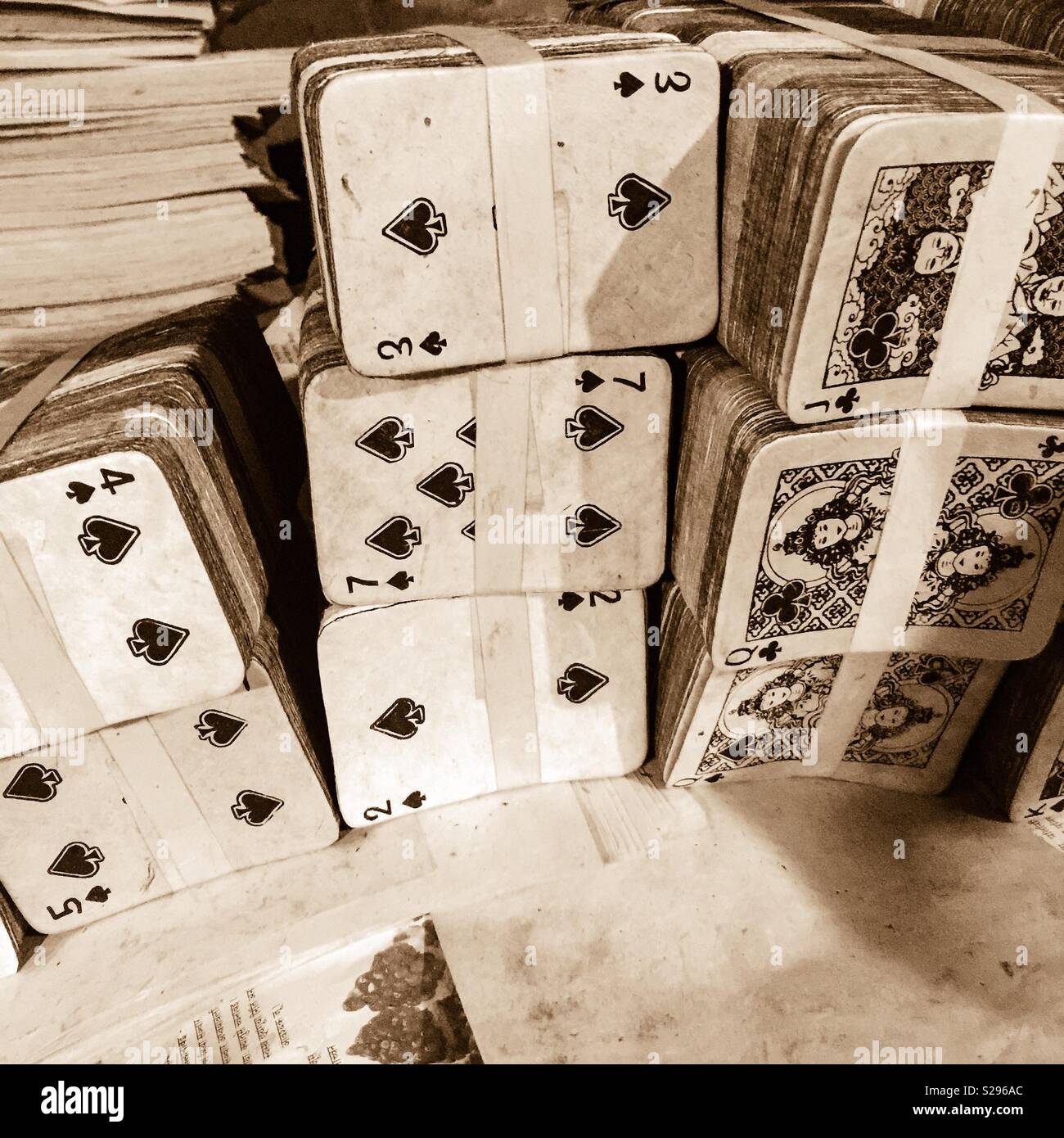 Playing cards made from recycled paper - Smartphone Captured Stock Image