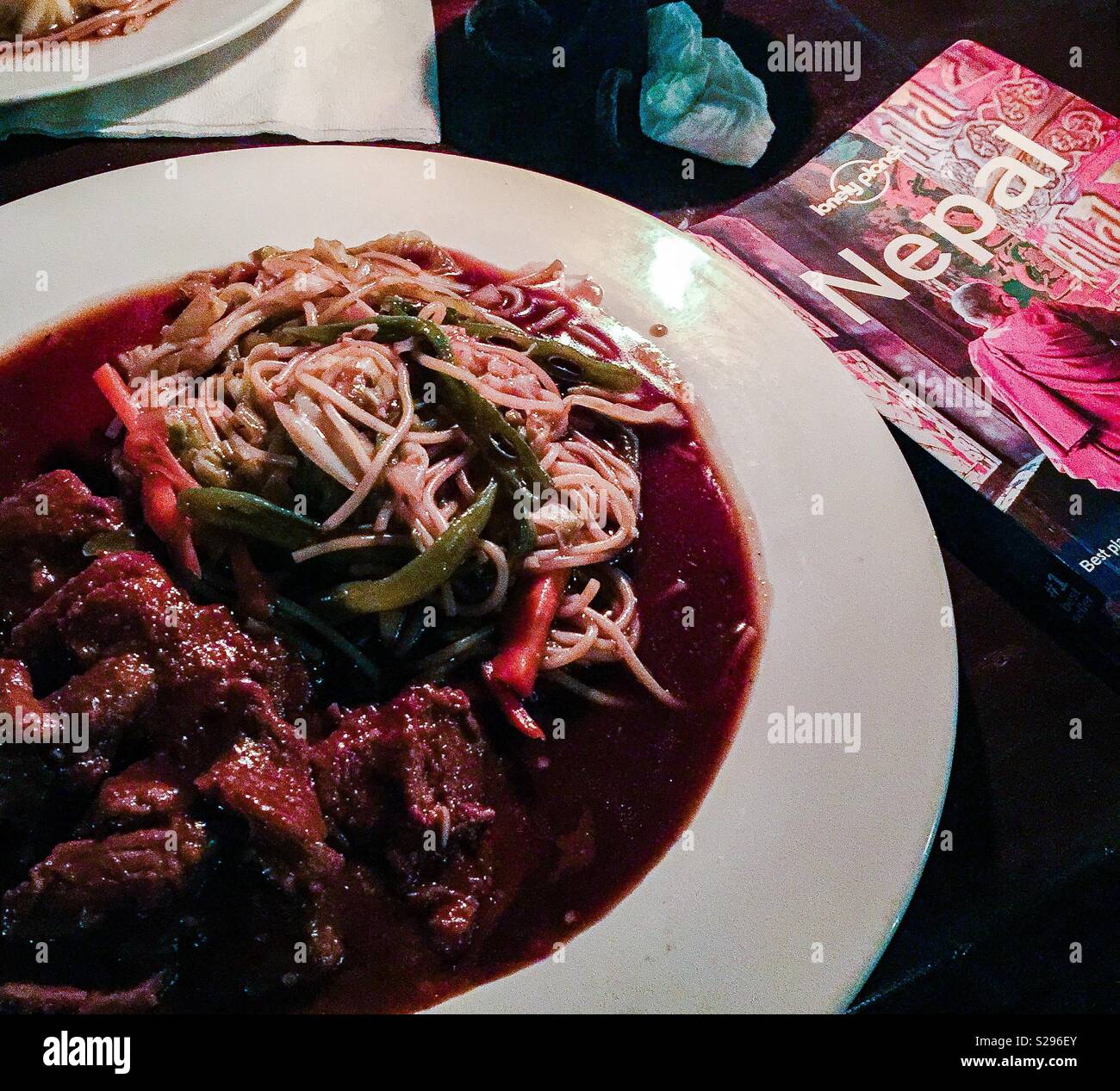 Mongolian meal in Nepal - Smartphone Captured Stock Image