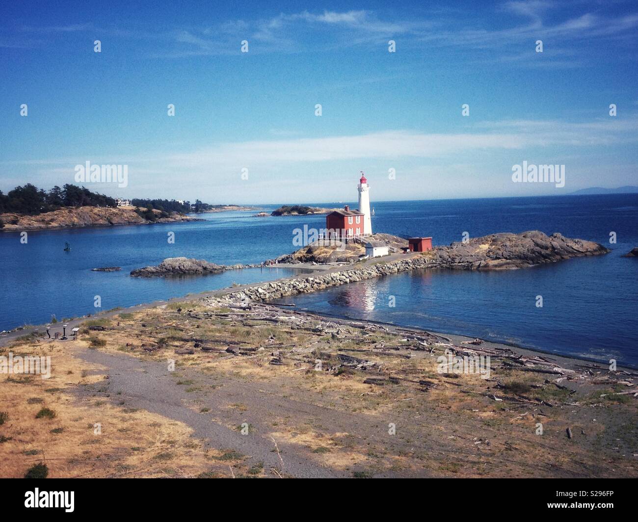 Fisgard Lighthouse on Vancouver Island. Stock Photo