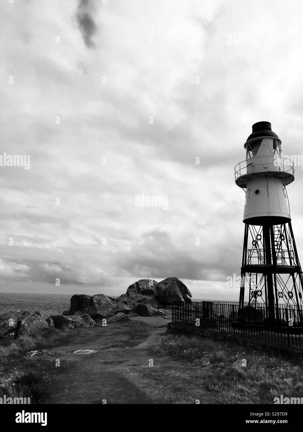 Peninnis lighthouse, isles of scilly, st Mary’s, uk Stock Photo