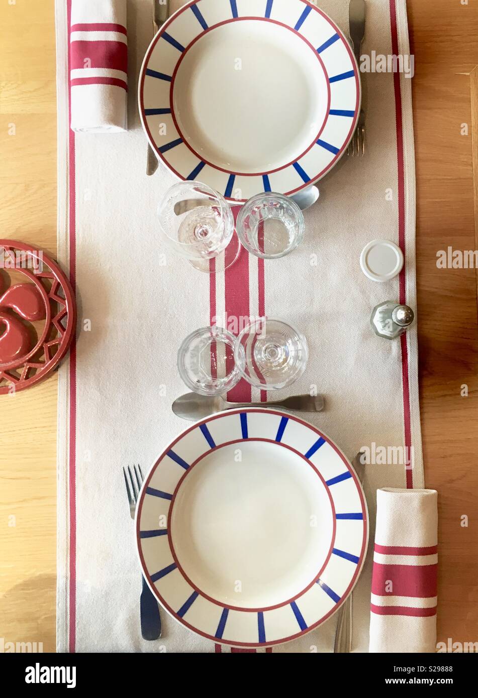 Table set in Basque Country France Stock Photo - Alamy