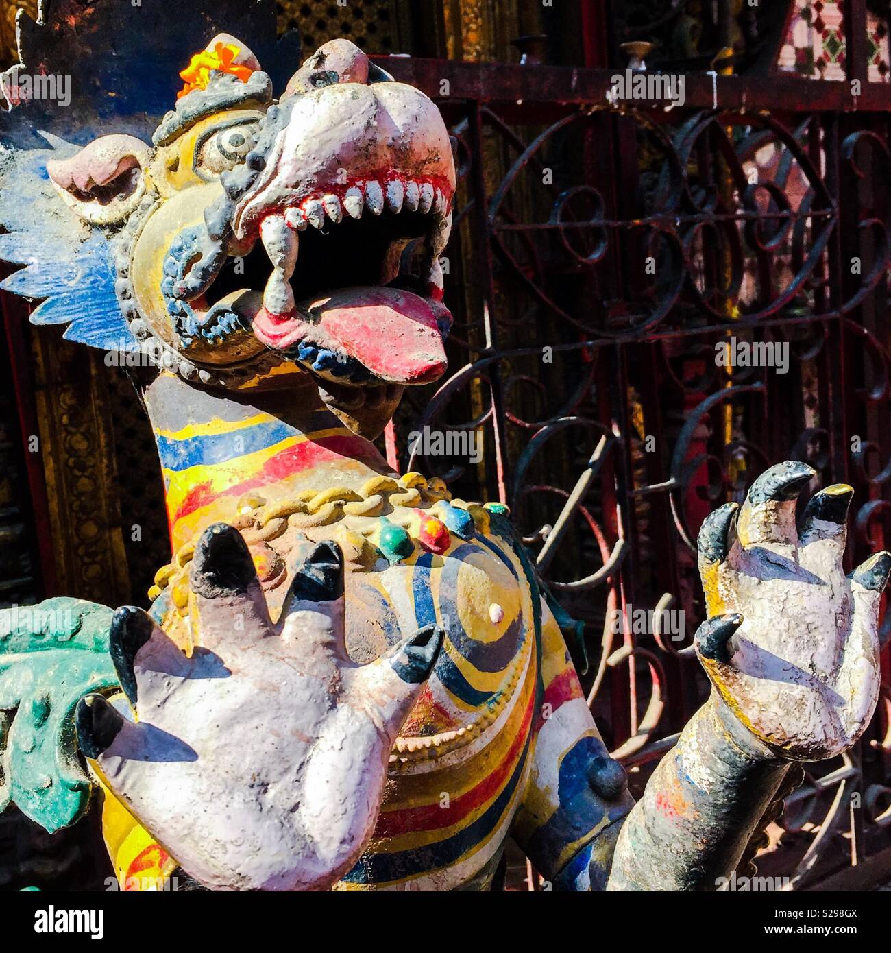 Crazy dragon sculpture - Smartphone Captured Stock Image